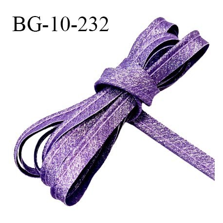 Passepoil 10 mm couleur lilas superbe lurex brillant fabriqué en France avec lien cordon coton intérieur 2 mm prix du mètre