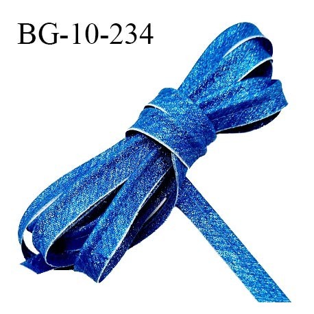 Passepoil 10 mm couleur bleu superbe lurex brillant fabriqué en France avec lien cordon coton intérieur 2 mm prix du mètre