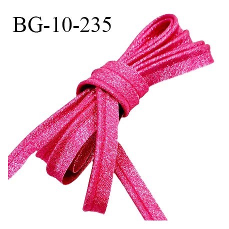 Passepoil 10 mm couleur rose fuchsia superbe lurex brillant fabriqué en France avec lien cordon coton intérieur prix du mètre