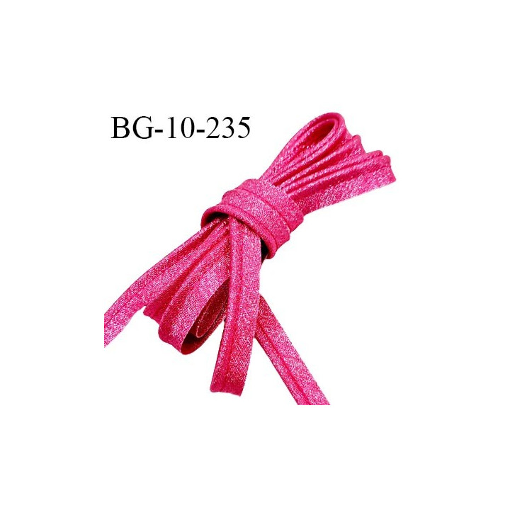 Passepoil 10 mm couleur rose fuchsia superbe lurex brillant fabriqué en France avec lien cordon coton intérieur prix du mètre