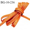 Passepoil 10 mm couleur orange superbe lurex brillant fabriqué en France avec lien cordon coton intérieur 2 mm prix du mètre