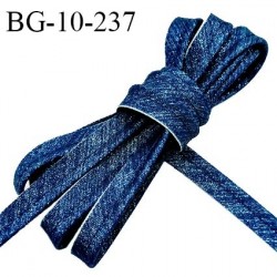 Passepoil 10 mm couleur bleu denim superbe lurex brillant fabriqué en France avec lien cordon coton intérieur 2 mm prix du mètre