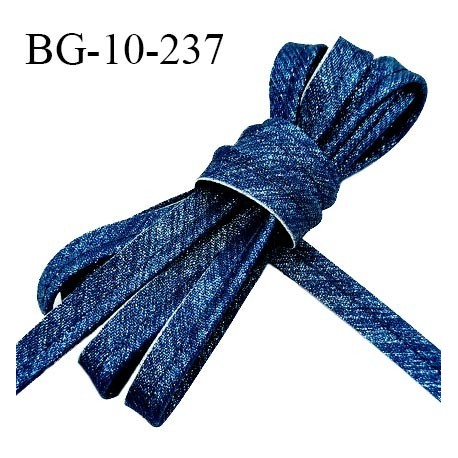 Passepoil 10 mm couleur bleu denim superbe lurex brillant fabriqué en France avec lien cordon coton intérieur 2 mm prix du mètre