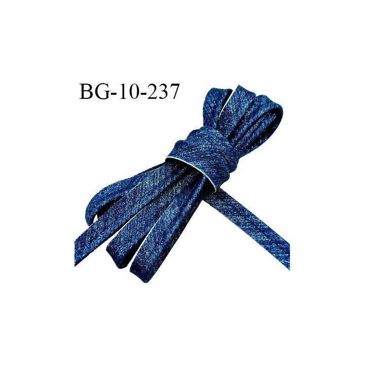 Passepoil 10 mm couleur bleu denim superbe lurex brillant fabriqué en France avec lien cordon coton intérieur 2 mm prix du mètre