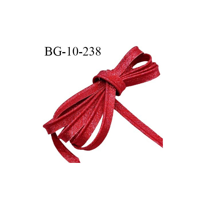 Passepoil 10 mm couleur rouge vermillon superbe lurex brillant fabriqué en France avec lien cordon coton intérieur prix du mètre