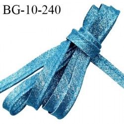 Passepoil 10 mm couleur bleu turquoise superbe lurex brillant fabriqué en France avec lien cordon coton prix du mètre