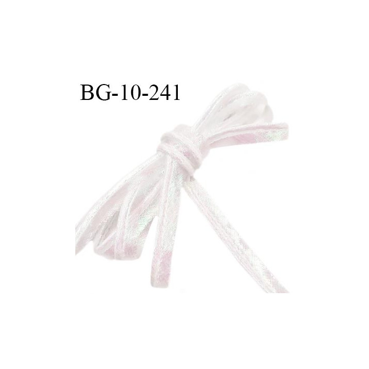 Passepoil 10 mm couleur blanc holographique superbe lurex brillant fabriqué en France avec lien cordon coton prix du mètre