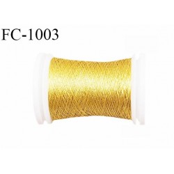 Bobine de 500 m de fil élastique couleur Gold or spécial pour aiguille surjeteuse et canette machine fil n° 120