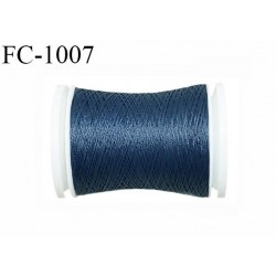 Bobine de fil 500 m mousse polyester n° 110 polyester couleur bleu  longueur 500  mètres bobiné en France