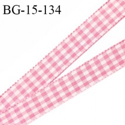 Galon ruban vichy 15 mm couleur rose largeur 15 mm prix au mètre