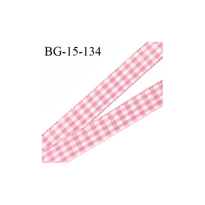 Galon ruban vichy 15 mm couleur rose largeur 15 mm prix au mètre