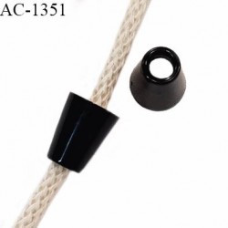 Arrêt stop cordon pvc couleur noir pour cordon de 6 mm de diamètre maximum prix à la pièce
