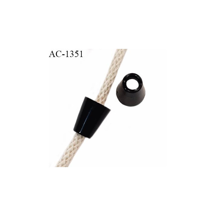 Arrêt stop cordon pvc couleur noir pour cordon de 6 mm de diamètre maximum prix à la pièce