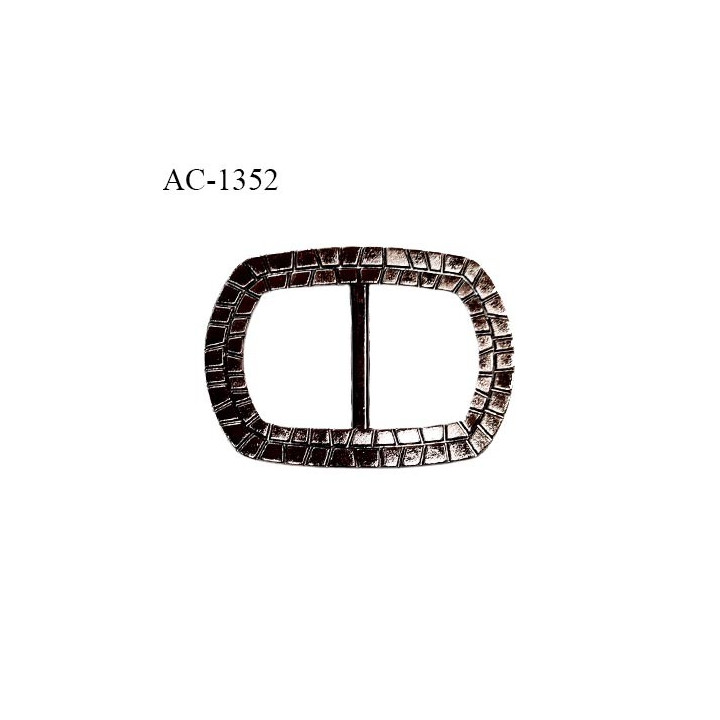 Boucle plastique effet acier brillant longueur 68 mm largeur 50 mm épaisseur 4 mm vendu à l'unité