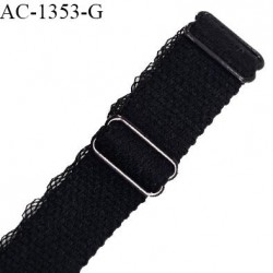 Bretelle gauche lingerie SG 19 mm très haut de gamme couleur noir avec 2 barrettes largeur 19 mm longueur 30 cm prix à l'unité
