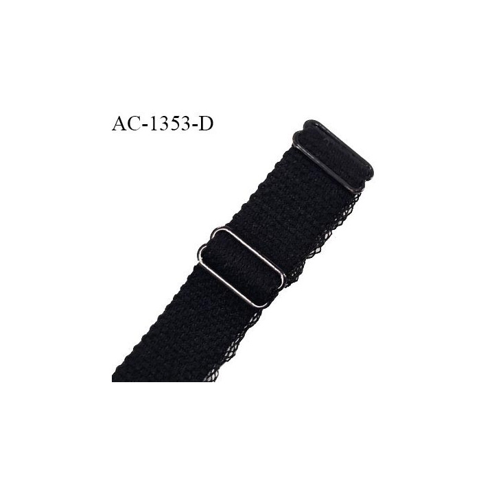 Bretelle droite lingerie SG 19 mm très haut de gamme couleur noir avec 2 barrettes largeur 19 mm longueur 30 cm prix à l'unité