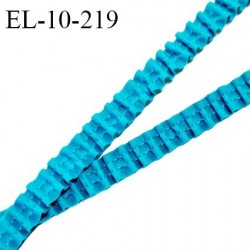 Elastique lingerie froncé 10 mm froufrou couleur bleu turquoise élastique souple allongement +180% prix au mètre