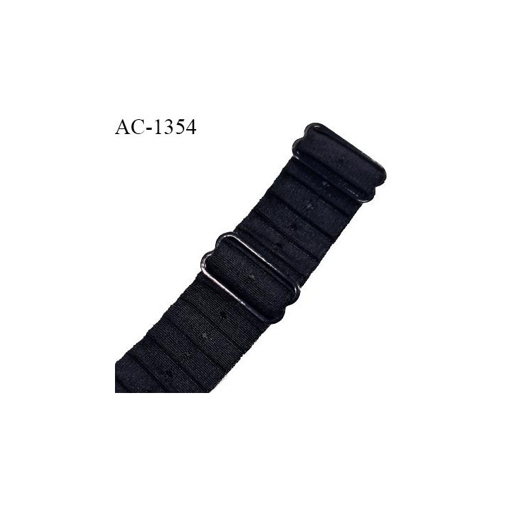 Bretelle lingerie SG 16 mm très haut de gamme couleur noir avec 2 barrettes largeur 16 mm longueur 30 cm prix à l'unité