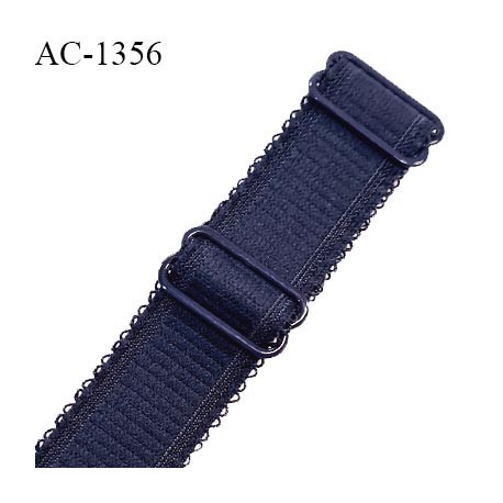 Bretelle lingerie SG 24 mm très haut de gamme couleur bleu denim avec 2 barrettes longueur 30 cm prix à l'unité