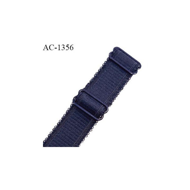 Bretelle lingerie SG 24 mm très haut de gamme couleur bleu denim avec 2 barrettes longueur 30 cm prix à l'unité