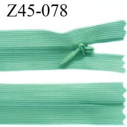 Fermeture zip YKK 45 cm non séparable couleur vert zip glissière nylon invisible largeur 5 mm longueur 45 cm prix à l'unité