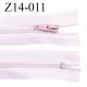 Fermeture zip 14 cm non séparable couleur rose très pâle zip glissière nylon invisible longueur 14 cm prix à l'unité