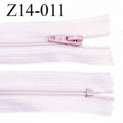 Fermeture zip 14 cm non séparable couleur rose très pâle zip glissière nylon longueur 14 cm prix à l'unité