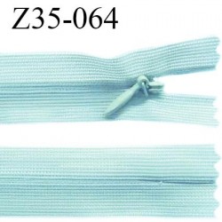 Fermeture zip 35 cm non séparable couleur bleu lagon zip nylon invisible longueur 35 cm prix à l'unité
