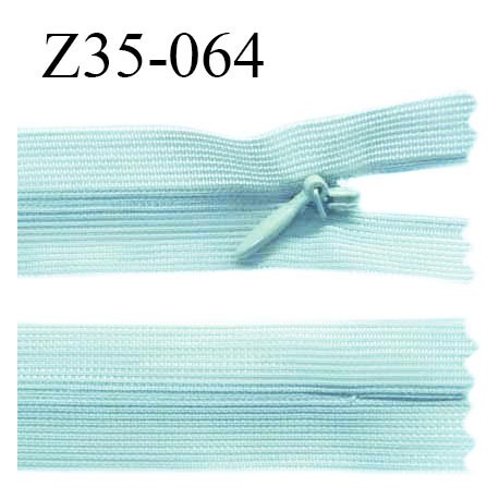 Fermeture zip 35 cm non séparable couleur bleu lagon zip nylon invisible longueur 35 cm prix à l'unité