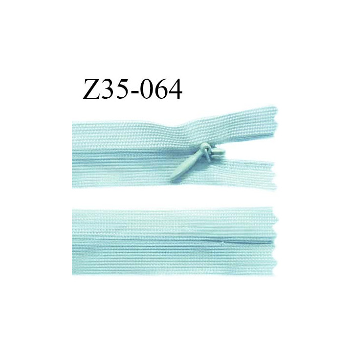 Fermeture zip 35 cm non séparable couleur bleu lagon zip nylon invisible longueur 35 cm prix à l'unité