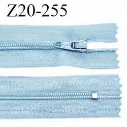 Fermeture zip 20 cm non séparable couleur bleu glissière nylon largeur 5 mm longueur 20 cm largeur 27 mm prix à l'unité