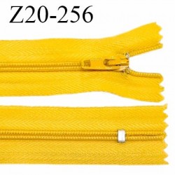 Fermeture zip 20 cm non séparable couleur jaune glissière nylon largeur 5 mm longueur 20 cm largeur 27 mm prix à l'unité