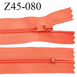 Fermeture 45 cm zip à glissière longueur 45 cm couleur orange corail non séparable zip nylon largeur du zip prix à l'unité