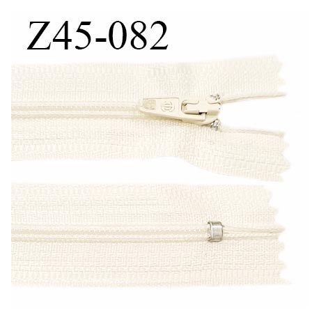 Fermeture 45 cm zip à glissière longueur 45 cm couleur écru non séparable zip nylon prix à l'unité