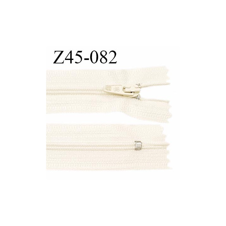 Fermeture 45 cm zip à glissière longueur 45 cm couleur écru non séparable zip nylon prix à l'unité