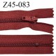 Fermeture 45 cm zip à glissière longueur 45 cm couleur rouge pourpre non séparable zip nylon prix à l'unité