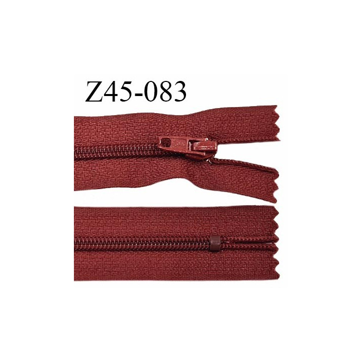 Fermeture 45 cm zip à glissière longueur 45 cm couleur rouge pourpre non séparable zip nylon prix à l'unité