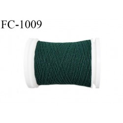Bobine fil élastique fronceur ou à smock gomme lycra polyamide vert bouteille longueur de la bobine 150 mètres diamètre 0.05 mm