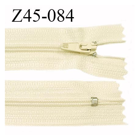 Fermeture 45 cm zip à glissière longueur 45 cm couleur beige non séparable zip nylon largeur 2.5 cm prix à l'unité