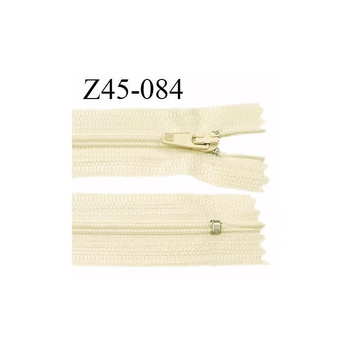 Fermeture 45 cm zip à glissière longueur 45 cm couleur beige non séparable zip nylon largeur 2.5 cm prix à l'unité