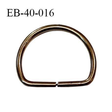 Boucle étrier anneau demi rond métal couleur laiton largeur extérieur 39 mm intérieur 33 mm hauteur 32 mm prix à la pièce