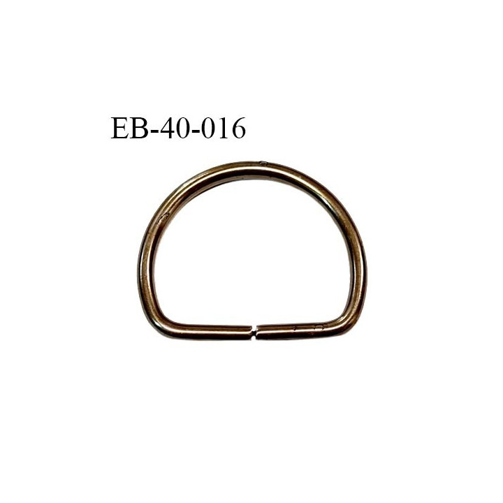 Boucle étrier anneau demi rond métal couleur laiton largeur extérieur 39 mm intérieur 33 mm hauteur 32 mm prix à la pièce