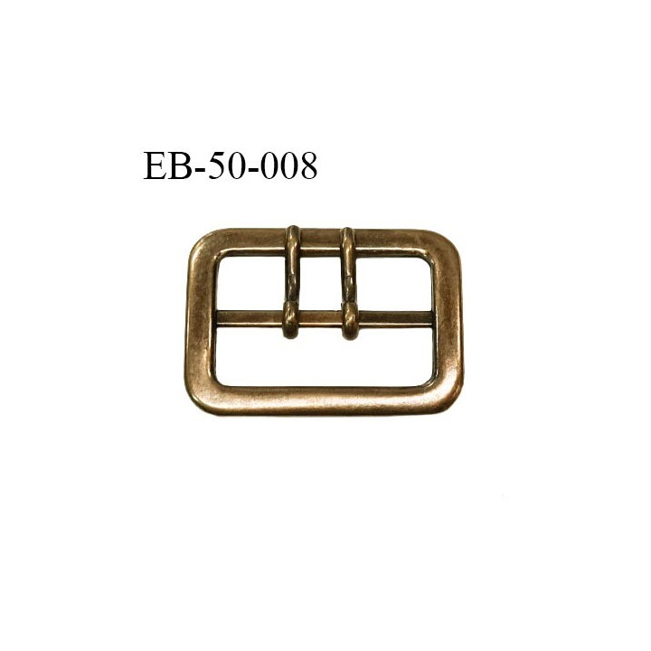 Boucle ceinture 52 mm avec double ardillon métal style laiton ancien largeur extérieur 52 mm intérieur 39 mm prix à la pièce