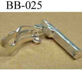 accessoire biche de bere pour boucle d'oreille métal couleur argent  hauteur 25 mm épaisseur 5 mm vendu a la pièce