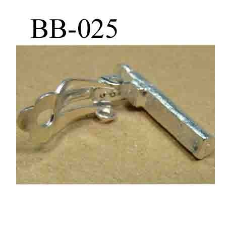 accessoire biche de bere pour boucle d'oreille métal couleur argent hauteur 25 mm épaisseur 5 mm vendu a la pièce