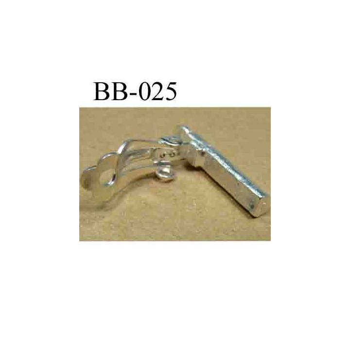 accessoire biche de bere pour boucle d'oreille métal couleur argent  hauteur 25 mm épaisseur 5 mm vendu a la pièce
