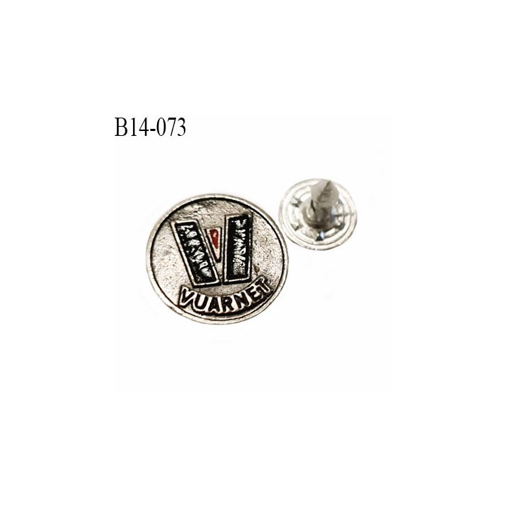 Bouton pour jean 14 mm en métal de marque Vuarnet diamètre 14 mm couleur laiton lumineux avec un clou prix à la pièce