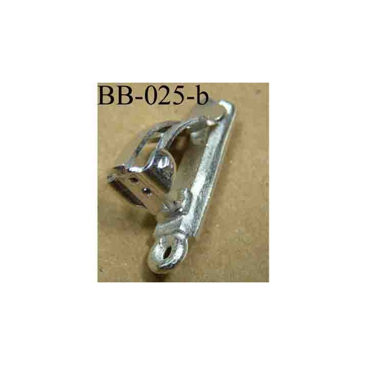 accessoire biche de bere pour boucle d'oreille métal couleur argent  hauteur 25 mm épaisseur 5 mm vendu a la pièce
