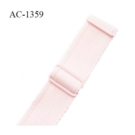Bretelle lingerie SG 24 mm très haut de gamme couleur rose pâle candy avec 2 barrettes largeur 25 mm prix à l'unité