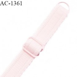 Bretelle lingerie SG 16 mm très haut de gamme couleur rose pâle candy avec 1 barrette 1 anneau longueur 30 cm prix à l'unité